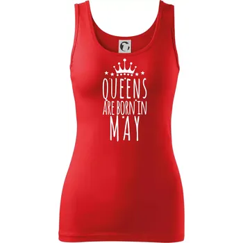 Dámské tričko Queens are born in May - Dámské tílko - M ( Červená )