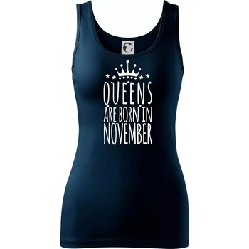 Dámské tričko Queens are born in November - Dámské tílko - 2XL ( Námořní modrá (velmi tmavá - téměř černá) )