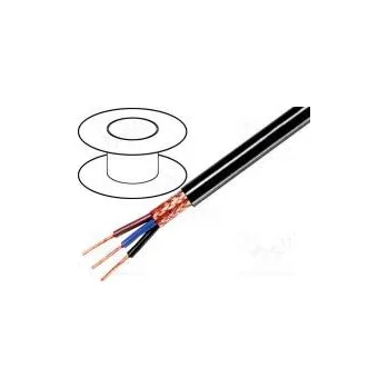 elektrický kabel Vodič 3x0,35mm2 tienený,opletení z měděných drátů černá 49V