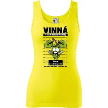Dámské oblečení Vinná réva odsouzena Veltlínské zelené - Dámské tílko - S ( Citrónová )