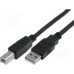 Kabel USB 2.0 USB A vidlice, USB B vidlice niklovaný 5m černá