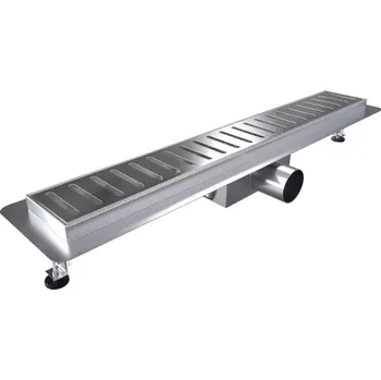 Odvodňovací žlab L-DRAINWELL 90 Chrom Odtokový podlahový žlab, žebřík