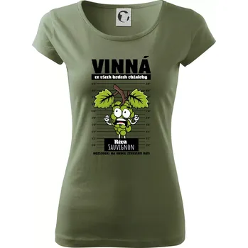 Dámské tričko Vinná réva odsouzena Sauvignon - Dámské triko Pure - S ( Khaki )