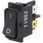 ROCKER DPST pol 2 ON-OFF 10A/250VAC černá IP40 100mΩ UL94V-2