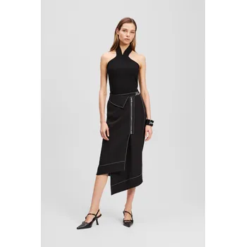Dámská móda SUKNĚ KARL LAGERFELD CONTRAST STITCH SKIRT BLACK