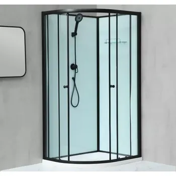 Sprchový box NOTRE AS-P ROCKY 100x80 ČERNÝ Sprchový box asymetrický - pravé provedení