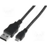 Kabel USB 2.0 USB A vidlice, USB B micro vidlice niklovaný 3m