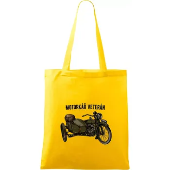 Nákupní taška Motorkář veterán - Taška bavlněná - 42 x 38 cm ( Žlutá )
