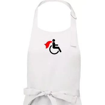 Kuchyňská zástěra Super vozíčkář - Dámská zástěra na vaření - Univerzální velikost ( Bílá )