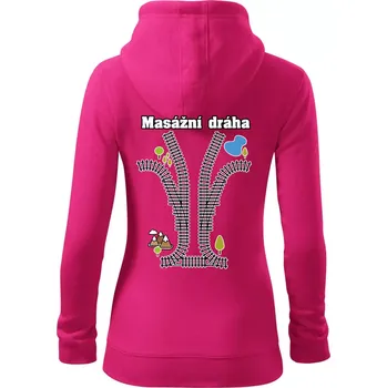 Dámská mikina Masážní dráha - Dámská mikina trendy zipper s kapucí - 2XL ( Purpurová )