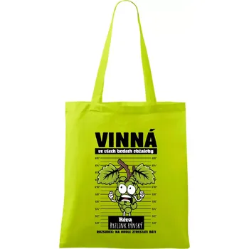 Vinná réva odsouzena Ryzlink rýnský - Taška bavlněná - 42 x 38 cm ( Limetková )