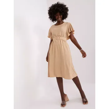 Dámské šaty Šaty DHJ SK 5648.07 béžové jedna velikost