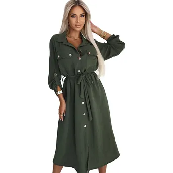 Dámské šaty Dámské šaty 531-5 - Numoco basic khaki Univerzální