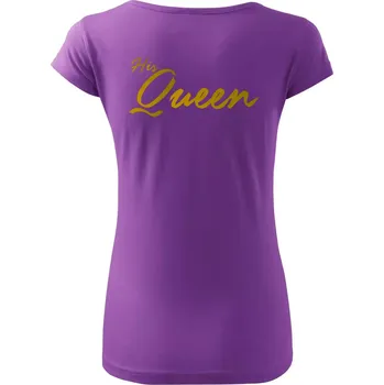 Dámské tričko The King - His Queen - psací - Dámské triko Pure - L ( Fialová )