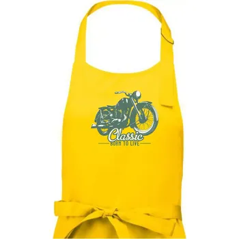 Kuchyňská zástěra Born to live classic - Dámská zástěra na vaření - Univerzální velikost ( Žlutá )