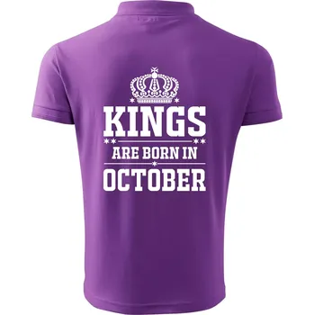 Pánská košile Kings are born in October - Polokošile pánská Pique Polo 203 - 5XL ( Fialová )