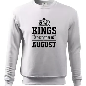 Pánská mikina Kings are born in August - Mikina Essential pánská - 3XL ( Bílá )