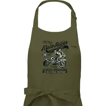 Kuchyňská zástěra Moto Racer Classic - Pánská zástěra na vaření - Univerzální velikost ( Khaki )
