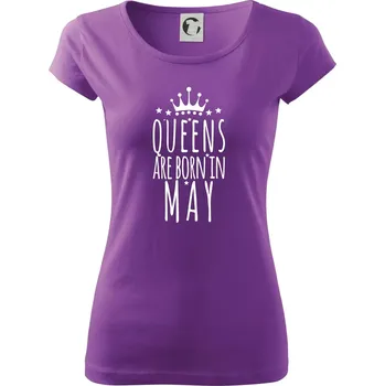 Dámské tričko Queens are born in May - Dámské triko Pure - XS ( Fialová )
