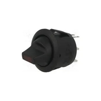 vypínač ROCKER SPST pol 2 OFF-ON 6A/250VAC černá LED 2VDC kulatý