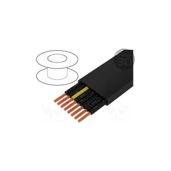 elektrický kabel Vodič H05VVH6-F 8G1mm2 nestíněný 300/500V Cu lanko černá