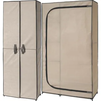 Šatní skříň LIVARNO home Sada textilní šatní skříně a textilního botníku béžová