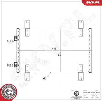 Ventilátor topení a klimatizace Kondenzátor klimatizace ESEN SKV 86SKV310