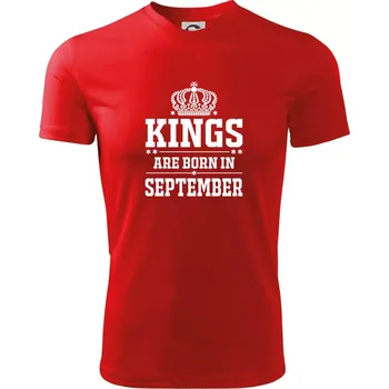 Pánské oblečení Kings are born in September - Pánské triko Fantasy sportovní (dresovina) - L ( Červená )