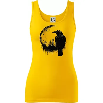 Dámské tričko Vrána a měsíc - Dámské tílko - 2XL ( Žlutá )