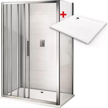 AFTER ROCKY 90x90 Clear Sprchový kout s mramorovou vaničkou