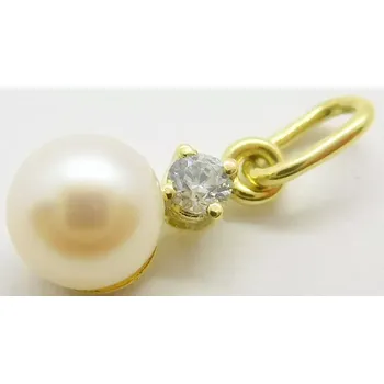 Přívěsek Klenoty Budín Zlatý přívěsek s bílou perlou a zirkonem 585/0,65gr 245040064 (Klenoty Budín Zlatý přívěsek s bílou perlou a zirkonem 585/0,65gr 245040064)
