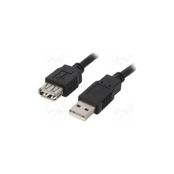 Datový kabel Kabel USB 2.0 USB A zásuvka, USB A vidlice 1,8m černá Žíla Cu