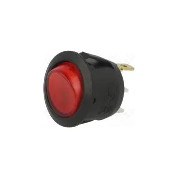 vypínač ROCKER SPST pol 2 OFF-ON 6A/250VAC červená doutnavka 230V