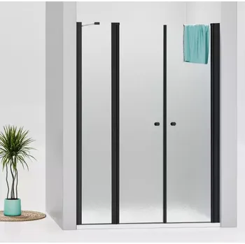 Sprchové dveře BETA LINE Black 140 Grape Sprchové dveře dvoukřídlé s pevnou stěnou v rovině (120+20)