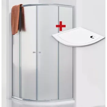 POINT ROCKY 90 Grape Čtvrtkruhový sprchový kout s mramorovou vaničkou