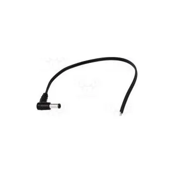 elektrický kabel Kabel vodiče,DC 5,5/2,5 zástrčka úhlový 0,5mm2 černá 0,2m