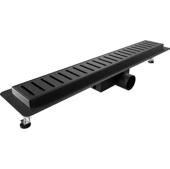 Odvodňovací žlab L-DRAINWELL 100 Black Odtokový podlahový žlab, žebřík