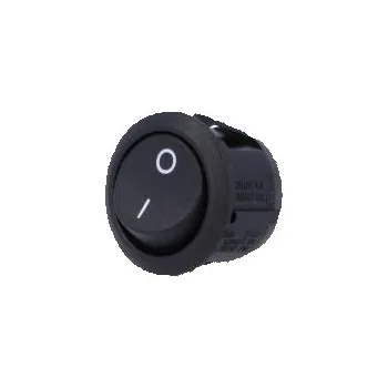 vypínač ROCKER SPST pol 2 OFF-(ON) 10A/250VAC černá není 50mΩ kulatý