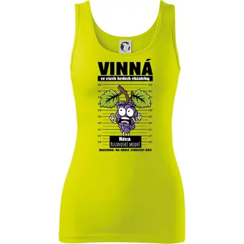 Vinná réva odsouzena Rulandské modré - Dámské tílko - L ( Limetková )