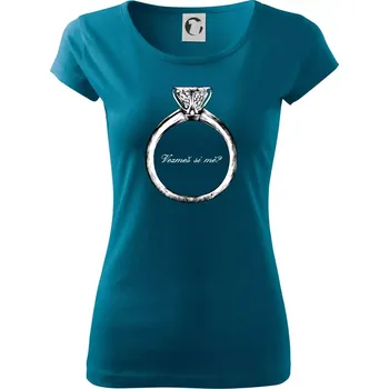 Dámské tričko Vezmeš si mě? - Dámské triko Pure - XS ( Petrolejová )