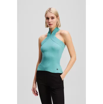 Dámský svetr SVETR KARL LAGERFELD HALTERNECK KNIT TANK STILL WATER