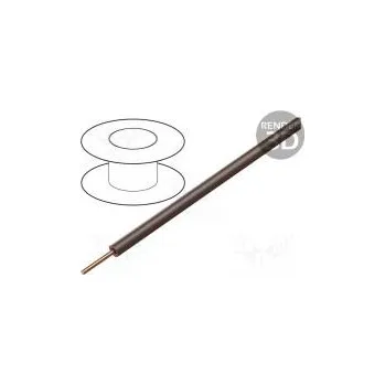 elektrický kabel Vodič drát Cu 0,2mm2 hnědá PVC 60V 100m