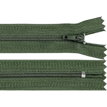 Zip Zip spirálový šíře 3 mm, délka 18 cm - zelený khaki