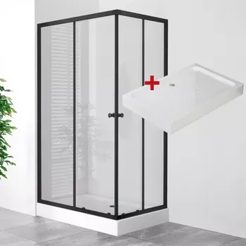 POINT BLACK LOR 120x80 Clear Obdélníkový sprchový kout s akrylátovou vaničkou