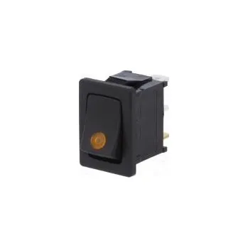 vypínač ROCKER SPST pol 2 OFF-ON 16A/12VDC černá LED 12VDC,bodové