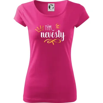 Dámské tričko Tým nevěsty princezna - zlatý potisk - Dámské triko Pure - S ( Purpurová )