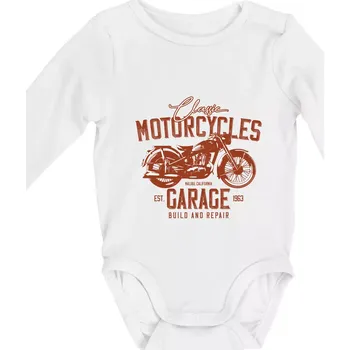Garage build and repair - Body kojenecké s dlouhým rukávem - Dlouhý r. 3-6 měs ( Bílá )