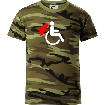 Chlapecké oblečení Super vozíčkář - Dětské maskáčové triko - 122 cm/6 let ( Zelený maskáč )