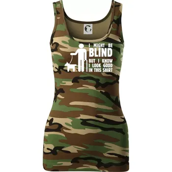 Dámské tričko I might be blind - Dámské Maskáčové tílko - S ( Hnědý maskáč )