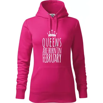 Dámská mikina Queens are born in February - Mikina dámská Cape s kapucí - XS ( Purpurová )